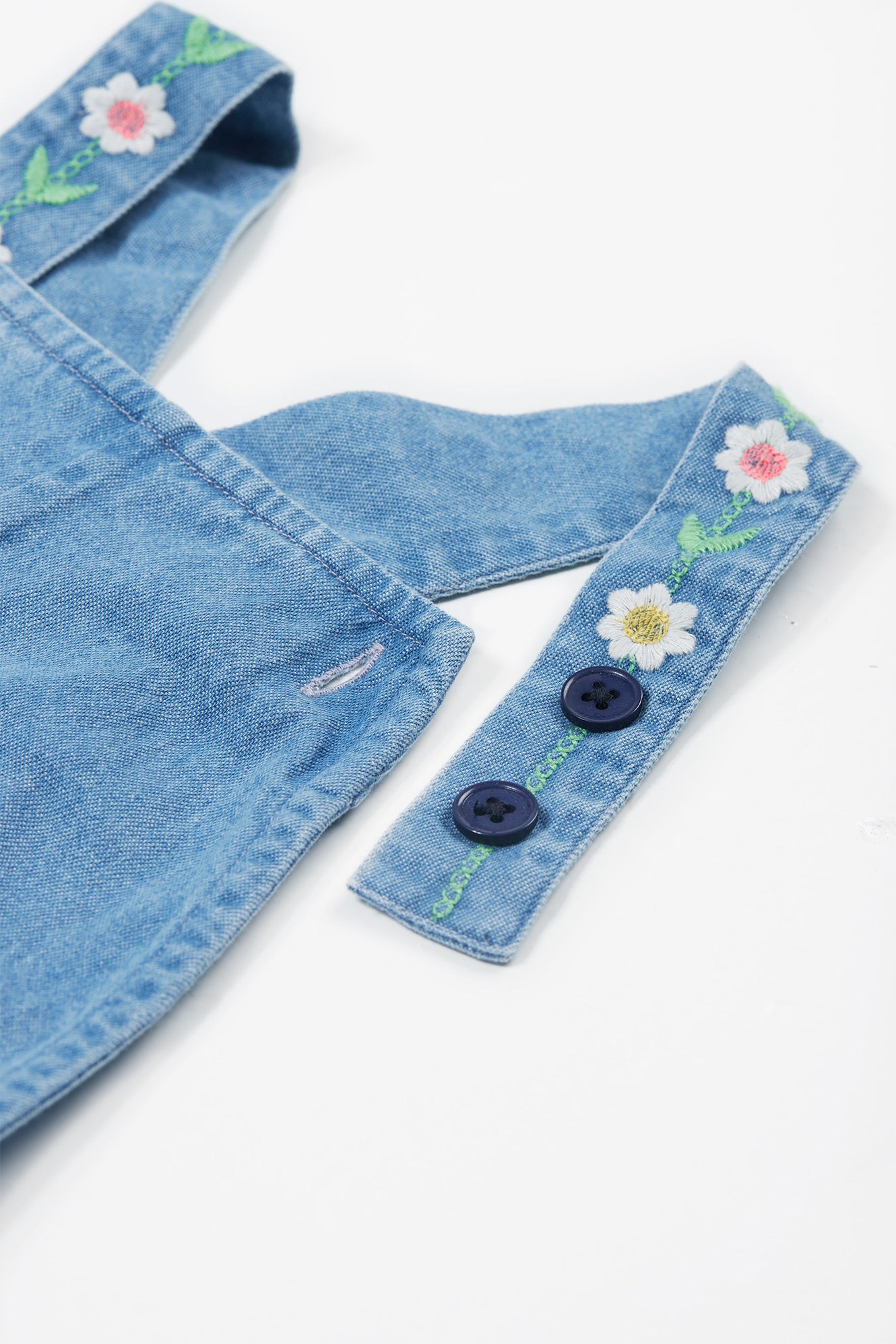 Frugi Girls Rainbow Hazel Denim Dungaree