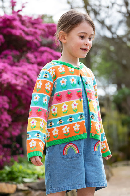 Frugi Girls Daisy Fair Isle Robyn Cardigan