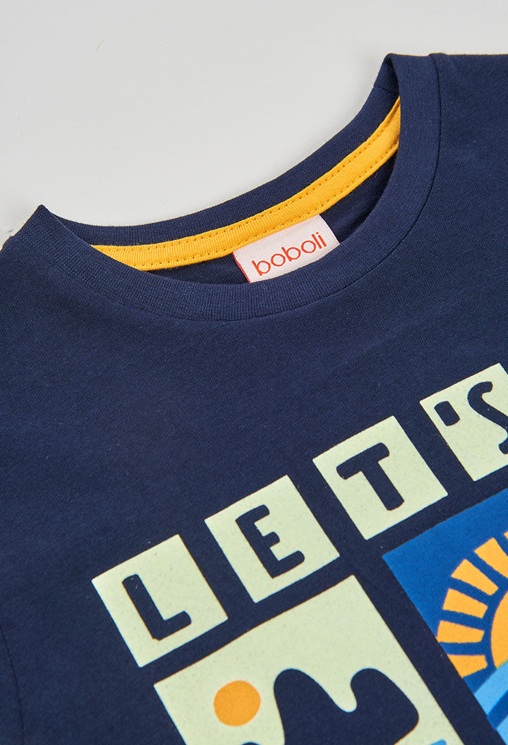Boboli Boys Cool Vibes Surfing Navy T-Shirt