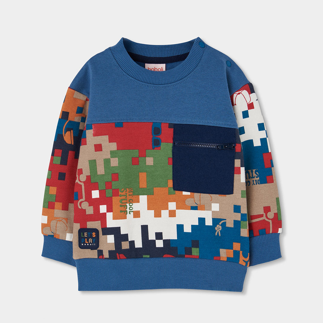 Boboli Boys Blue Fleece Sweatshirt