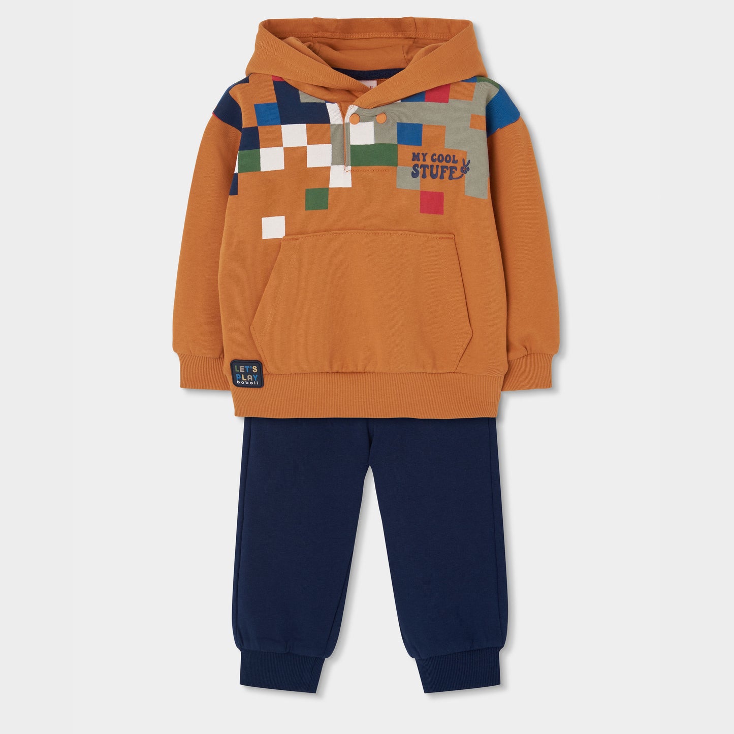 Boboli Boys Navy and Mustard Tracksuit Set