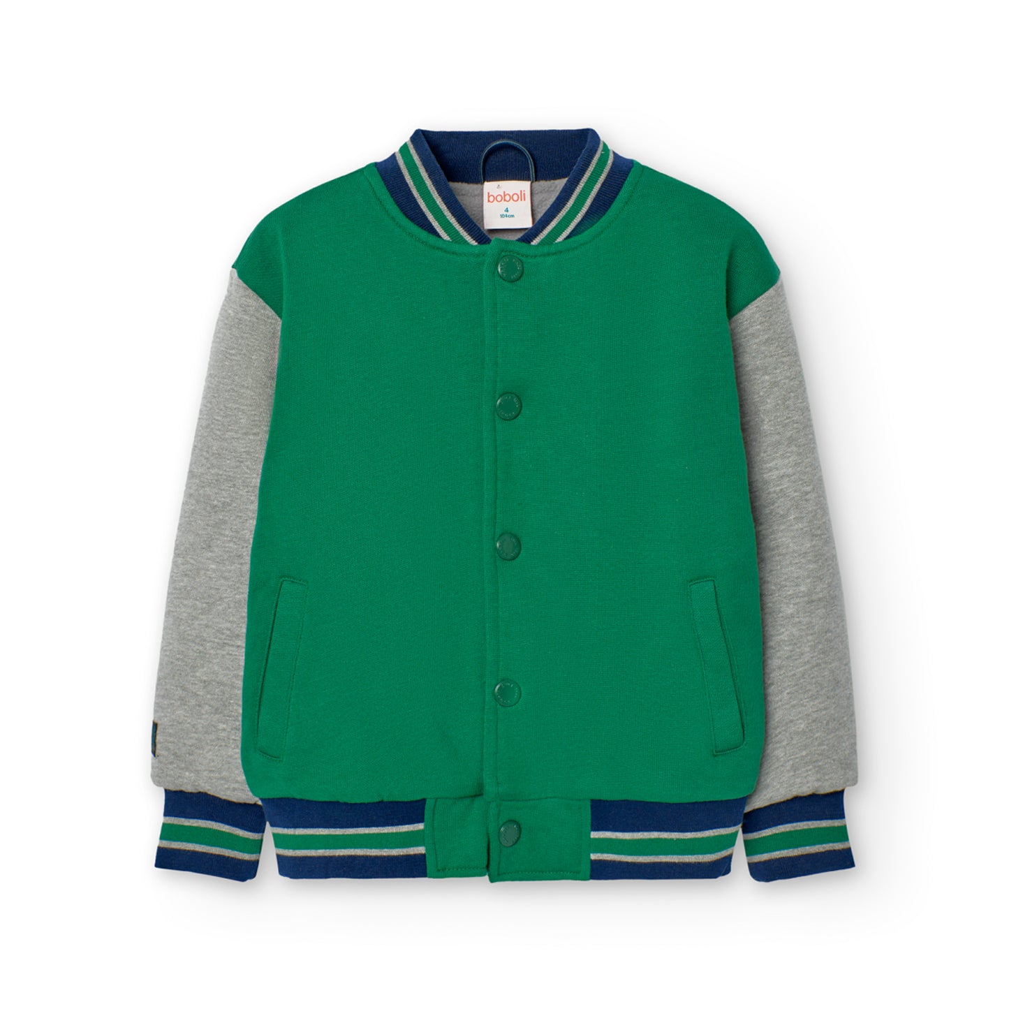 Boboli Boys Fleeced Button Up Bomber Jacket