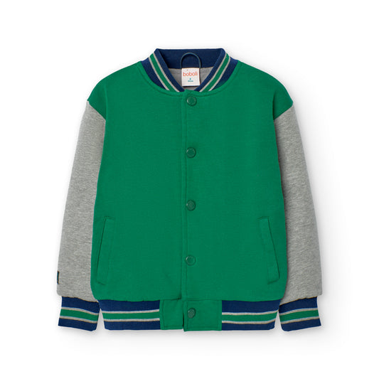 Boboli Boys Fleeced Button Up Bomber Jacket