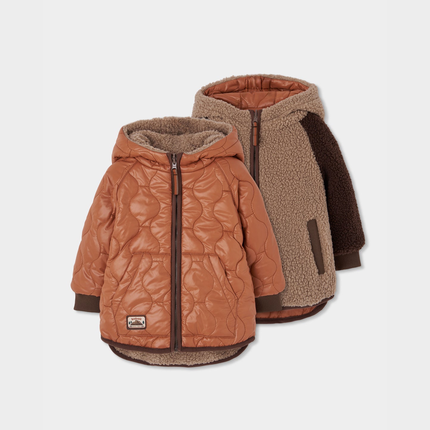 Boboli Boys Chestnut Reversible Coat