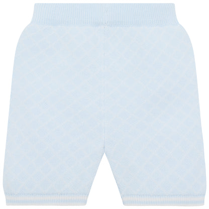 Emile et Rose Baby Boys Blue 2 piece Top and Shorts with Check Bear Motif