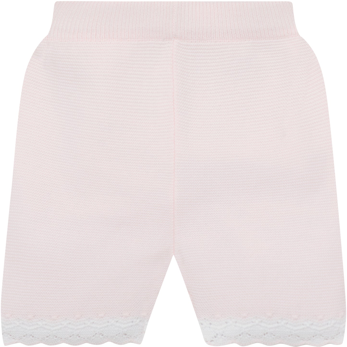 Emile et Rose Baby Girls Pink 2 piece Top and Shorts with Crocheted Hems & Embroidered Collar