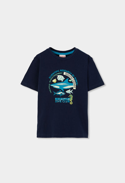 Boboli Boys Navy and Blue T-shirt and Short Set