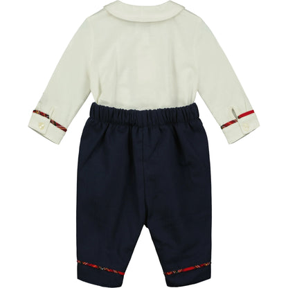 Emile et Rose Ellis Baby Boys Navy Two Piece Festive Outfit