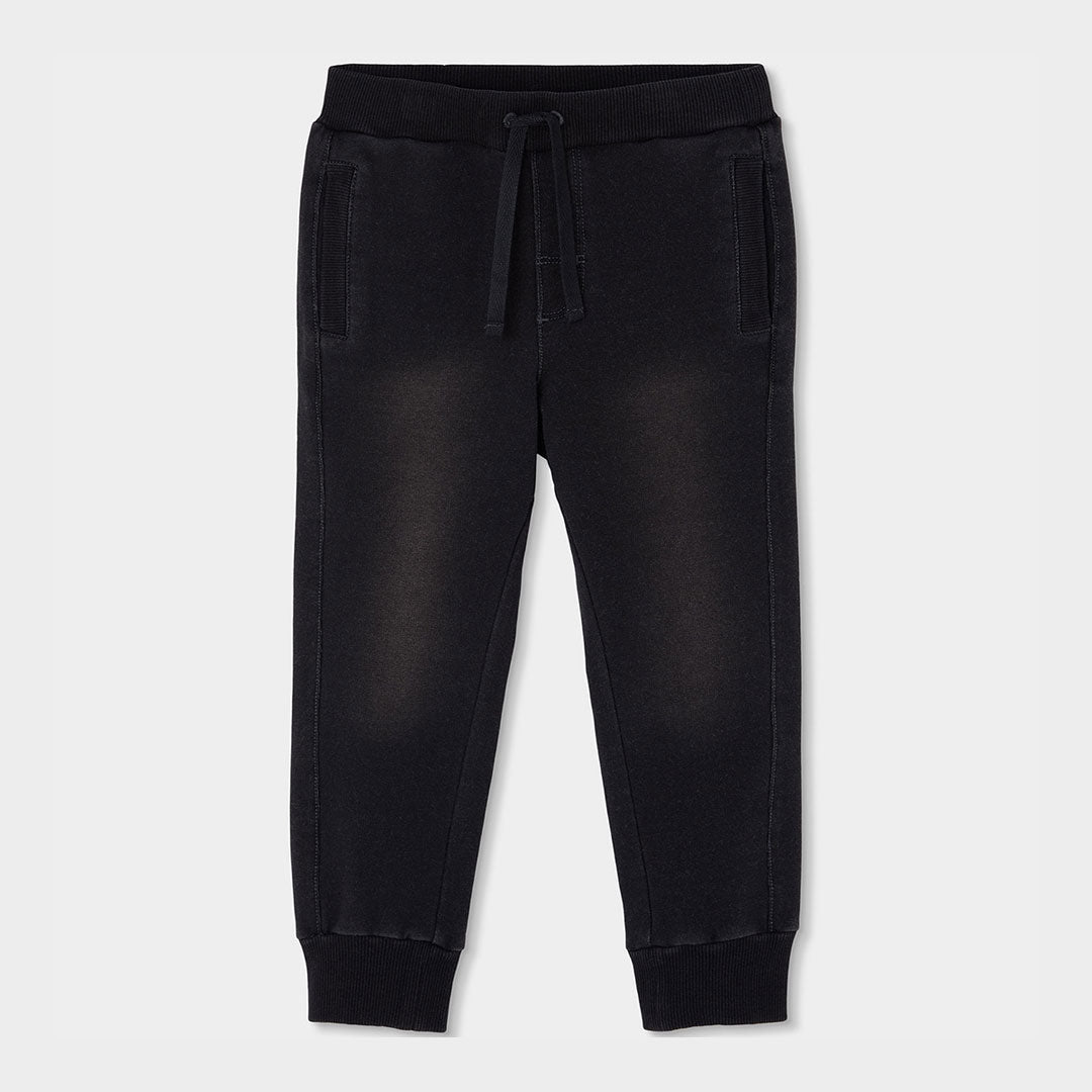 Boboli Boys Black Fleece Denim Trousers