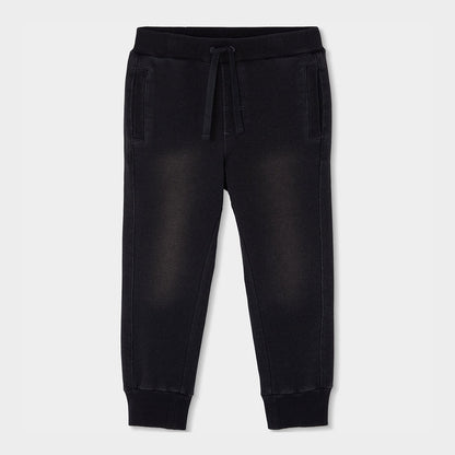 Boboli Boys Black Fleece Denim Trousers