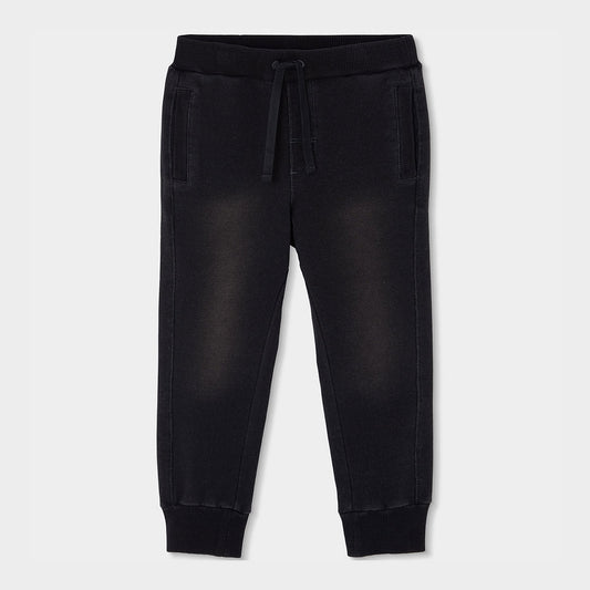 Boboli Boys Black Fleece Denim Trousers