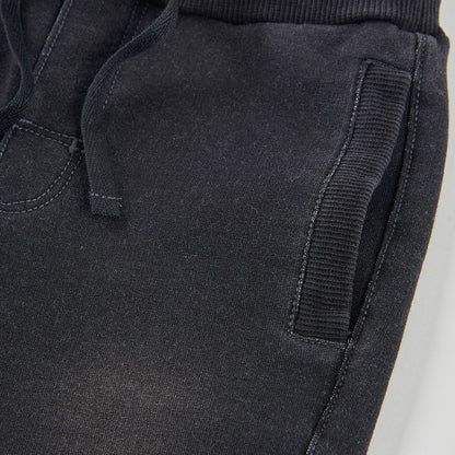 Boboli Boys Black Fleece Denim Trousers