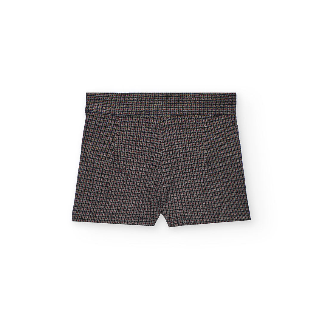 Boboli Girls Grey Checked Shorts