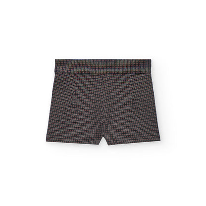 Boboli Girls Grey Checked Shorts