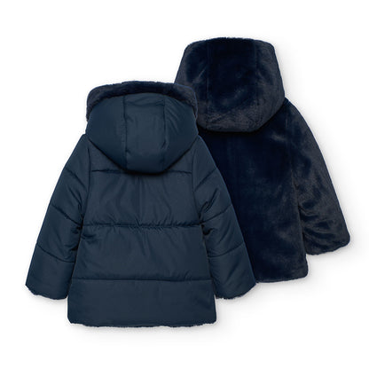 Boboli Girls Navy Reversible Coat
