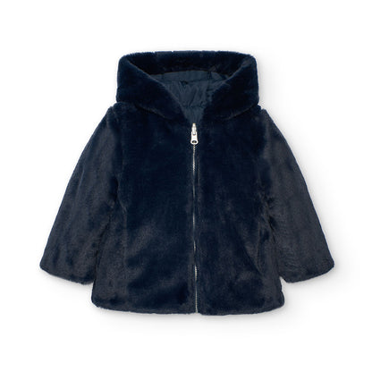 Boboli Girls Navy Reversible Coat
