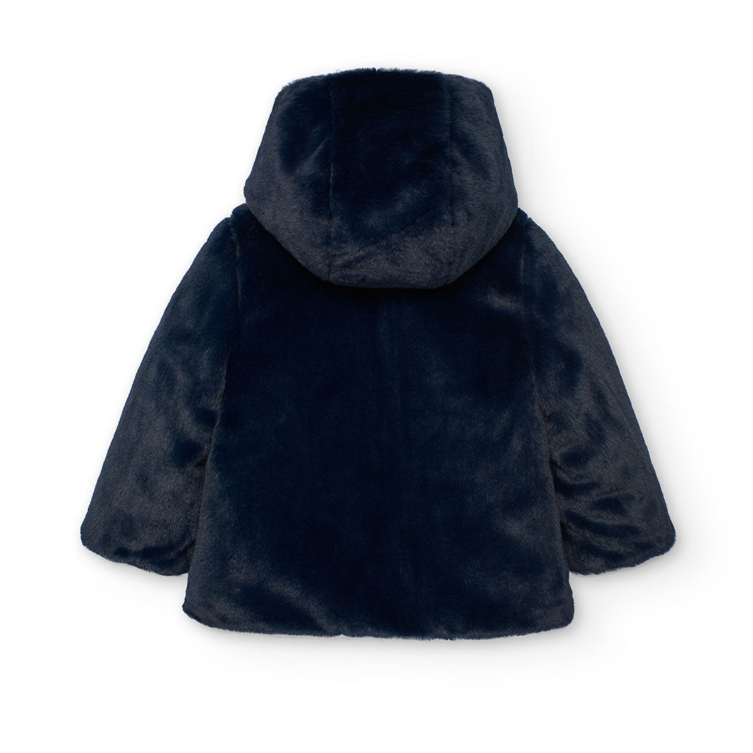 Boboli Girls Navy Reversible Coat