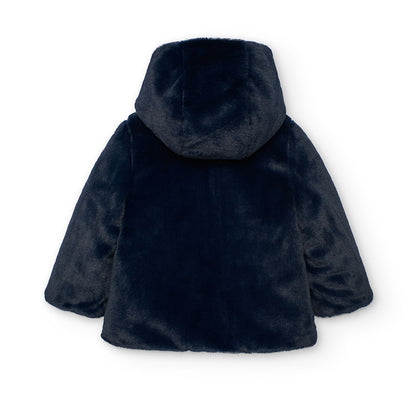Boboli Girls Navy Reversible Coat
