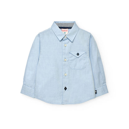 Boboli Boys Oxford Long Sleeves Sky Blue Shirt