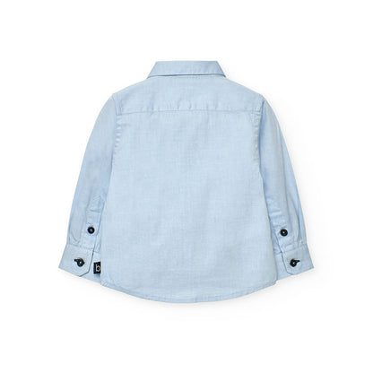 Boboli Boys Oxford Long Sleeves Sky Blue Shirt