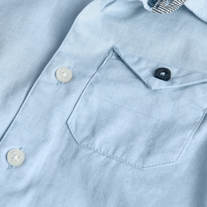 Boboli Boys Oxford Long Sleeves Sky Blue Shirt