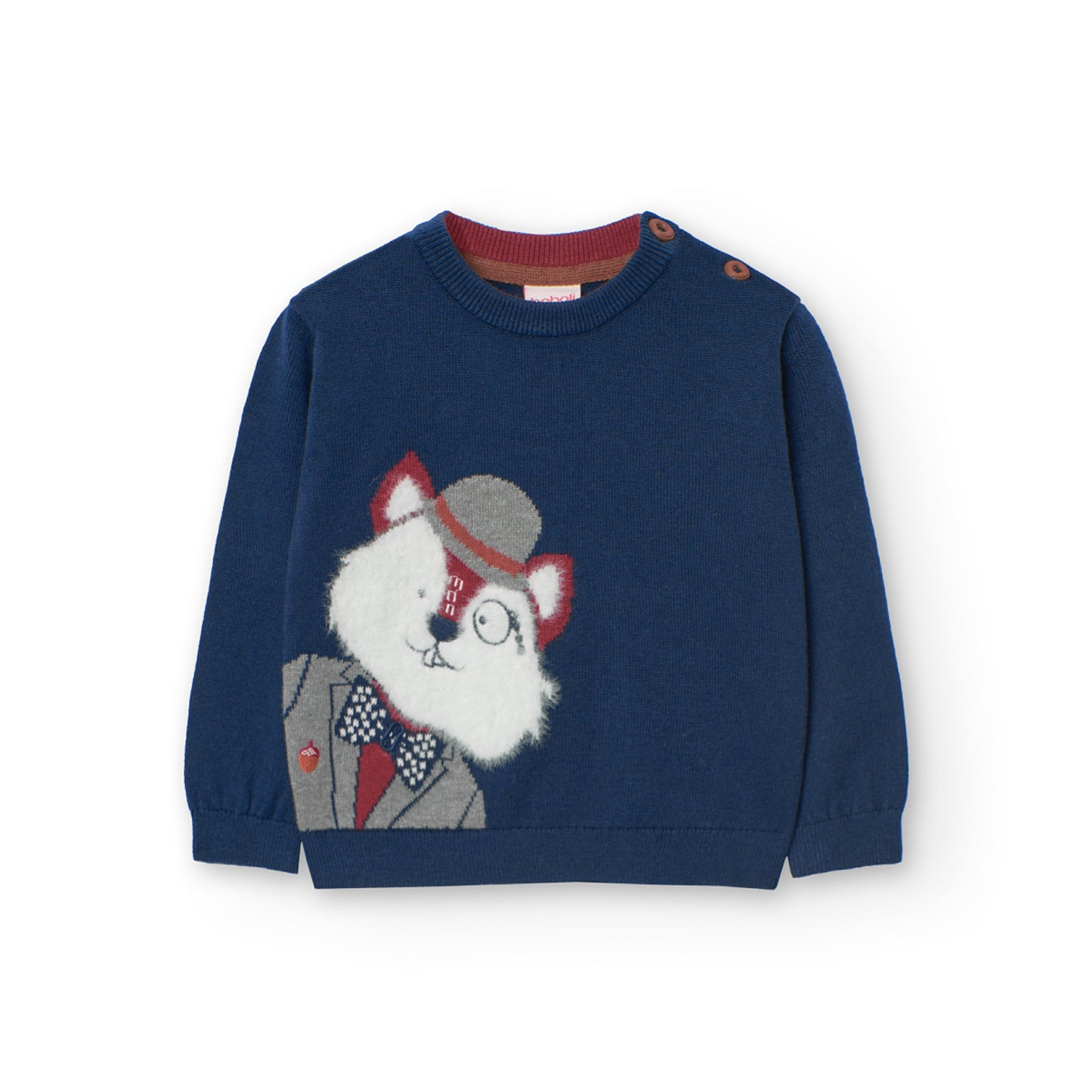 Boboli Boys Fluffy Fox Knitted Sweater