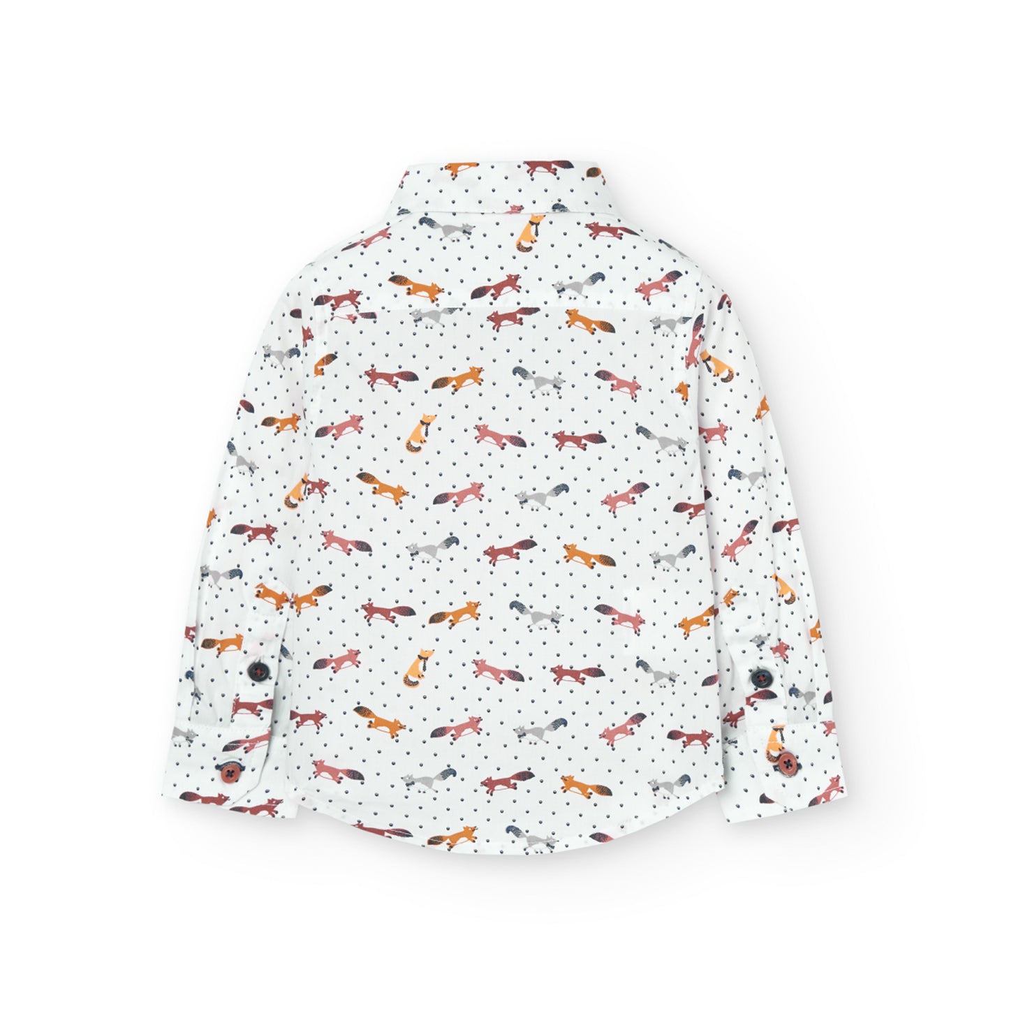 Boboli Boys Poplin Fox Detail Button Up Shirt