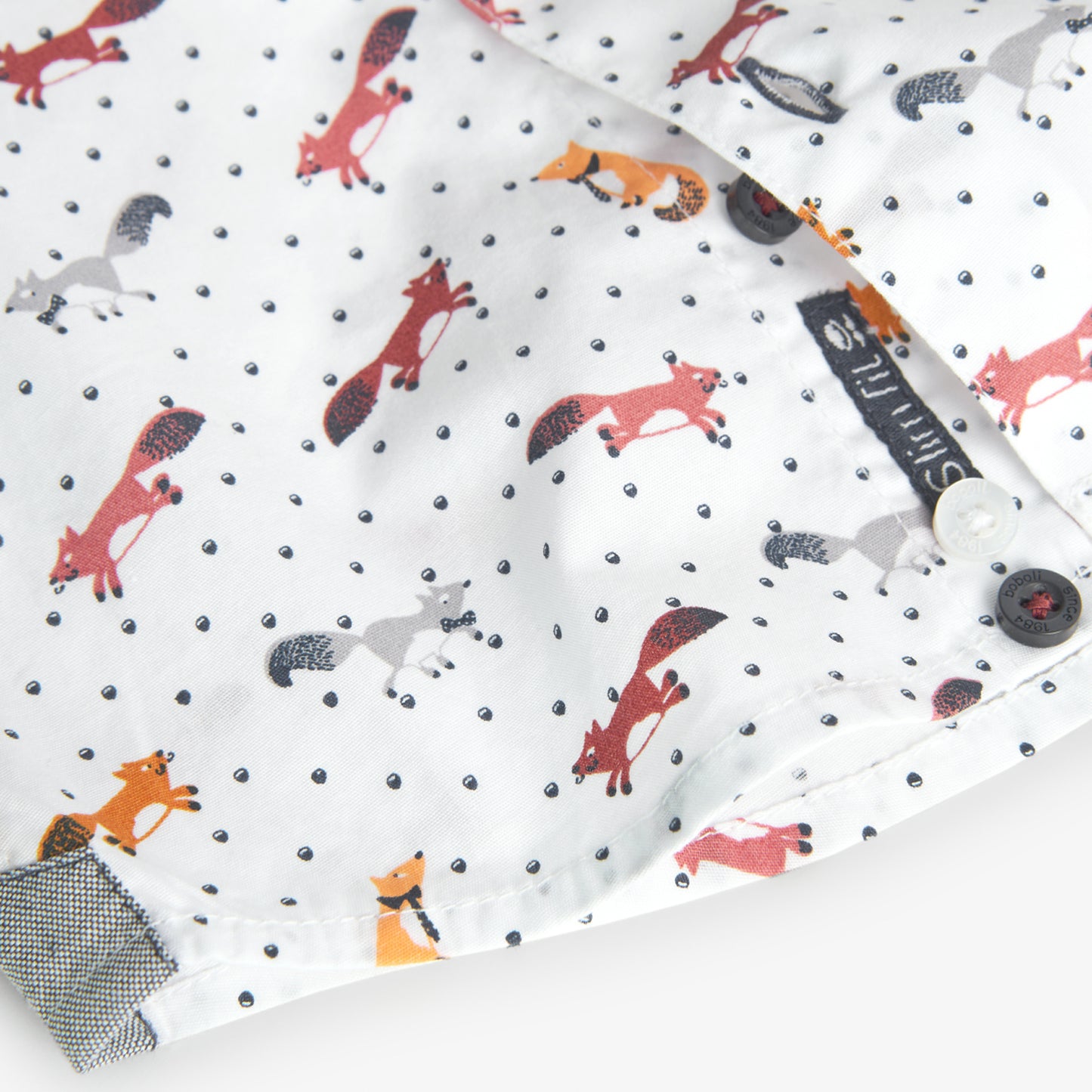 Boboli Boys Poplin Fox Detail Button Up Shirt