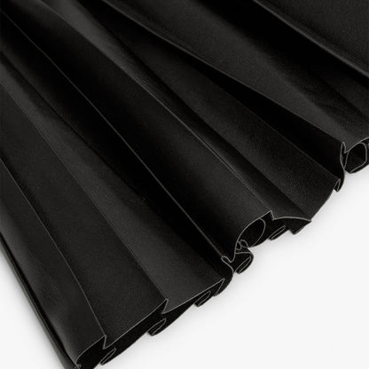 Boboli Girls Synthetic Black Leather Pleated Skirt