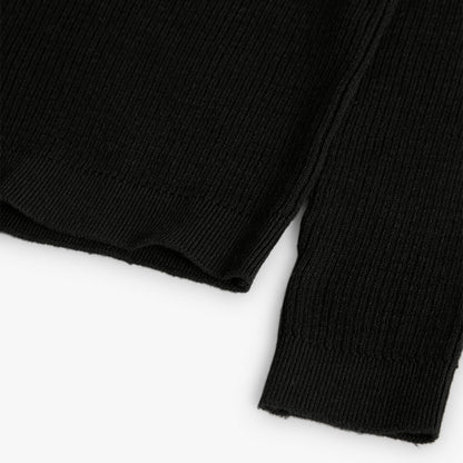 Boboli Girls Black Knit Bow Collar Jumper