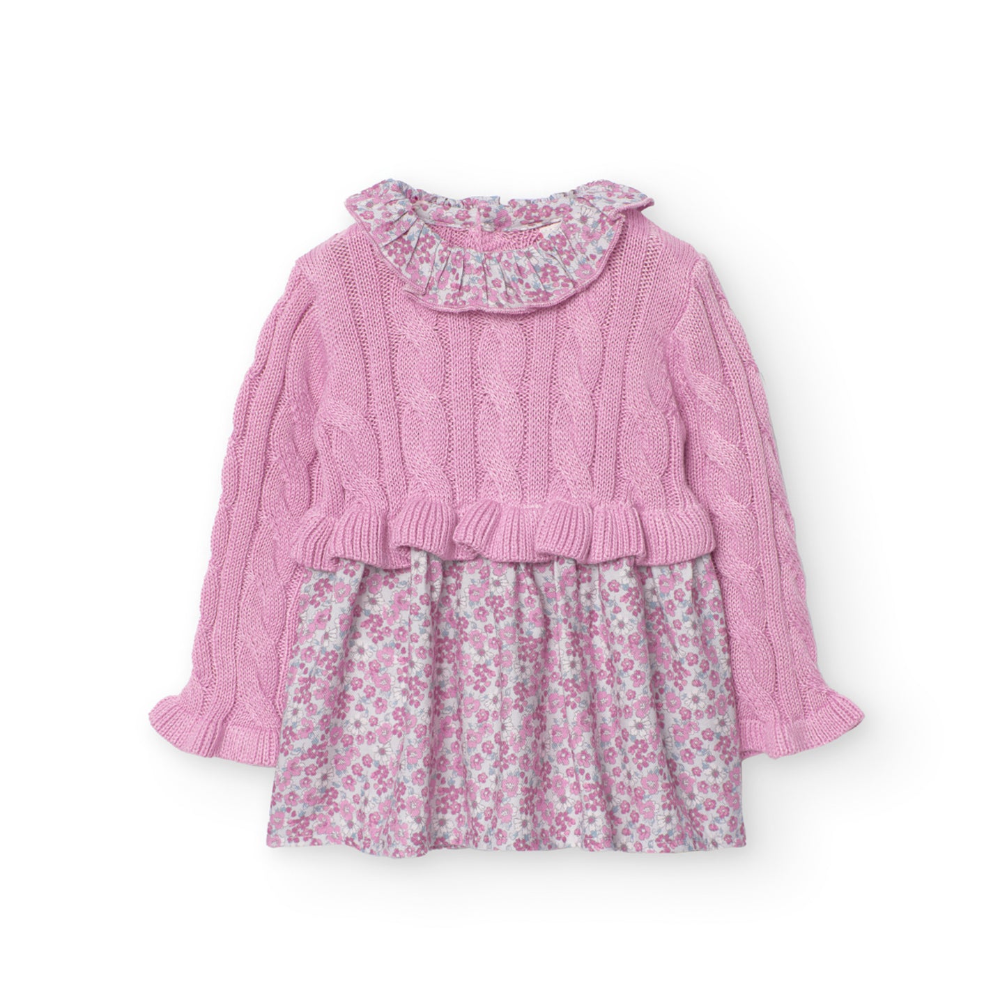 Boboli Baby Girls Pink Knitwear Detail Dress