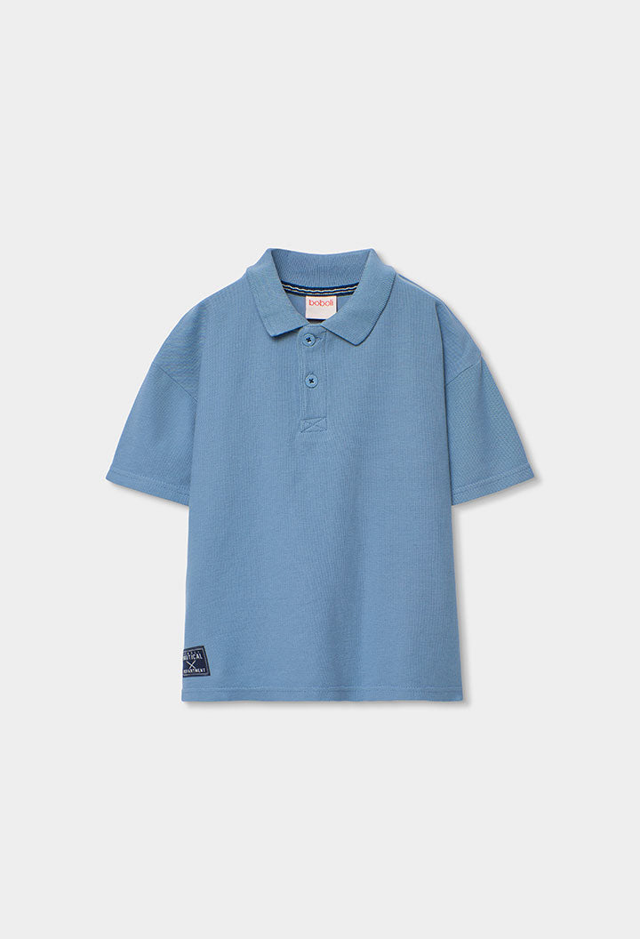 Boboli Boys Indigo Blue Short Sleeve Polo Shirt