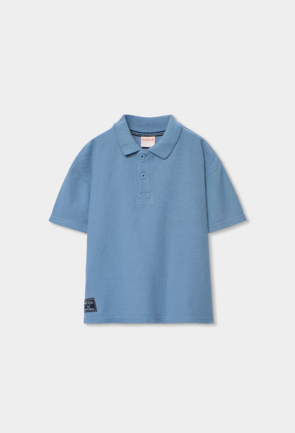 Boboli Boys Indigo Blue Short Sleeve Polo Shirt
