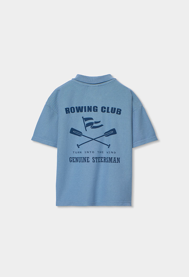 Boboli Boys Indigo Blue Short Sleeve Polo Shirt