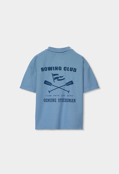 Boboli Boys Indigo Blue Short Sleeve Polo Shirt