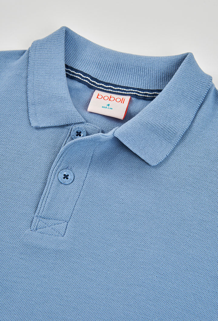 Boboli Boys Indigo Blue Short Sleeve Polo Shirt
