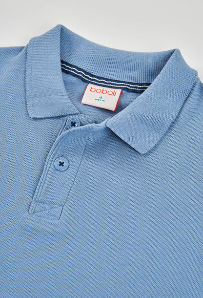 Boboli Boys Indigo Blue Short Sleeve Polo Shirt