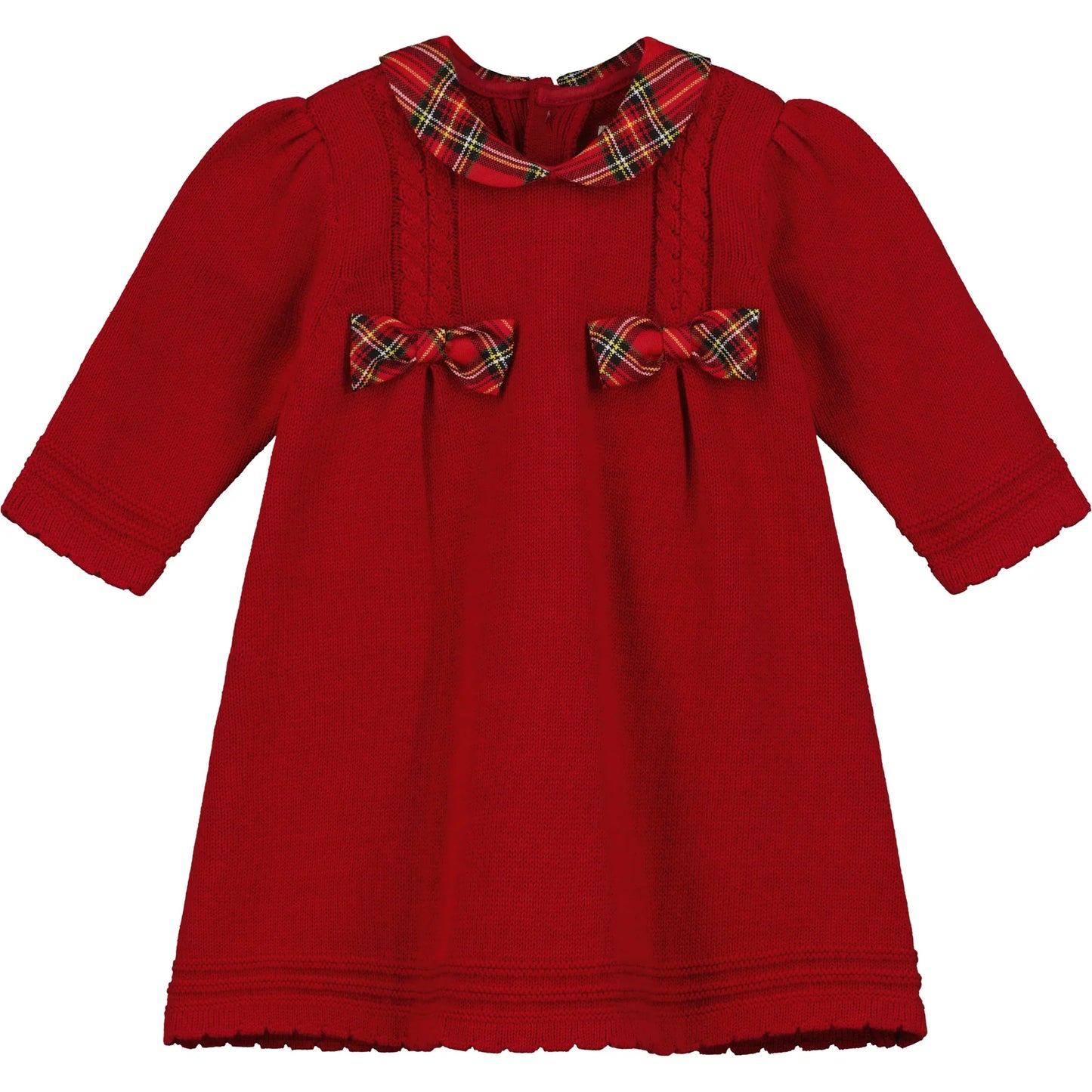 Emile et Rose Elizabeth Red Knit Baby Girl Chrsitmas Day Dress and Tights