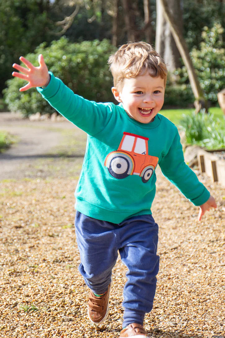 Frugi Baby Boys Easy On Iguana Tractor Jumper