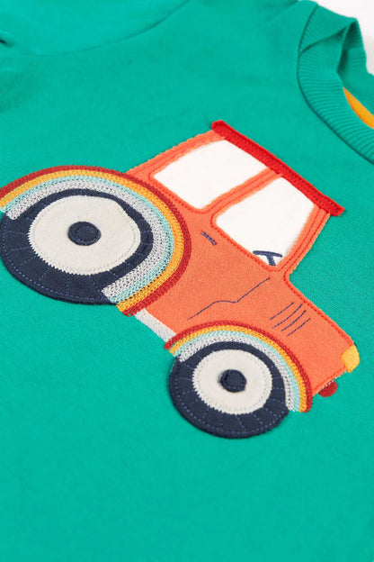 Frugi Baby Boys Easy On Iguana Tractor Jumper