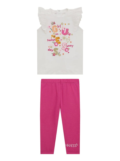 Guess Baby Girls Summer Short Sleeve T-Shirt and Leggings Set