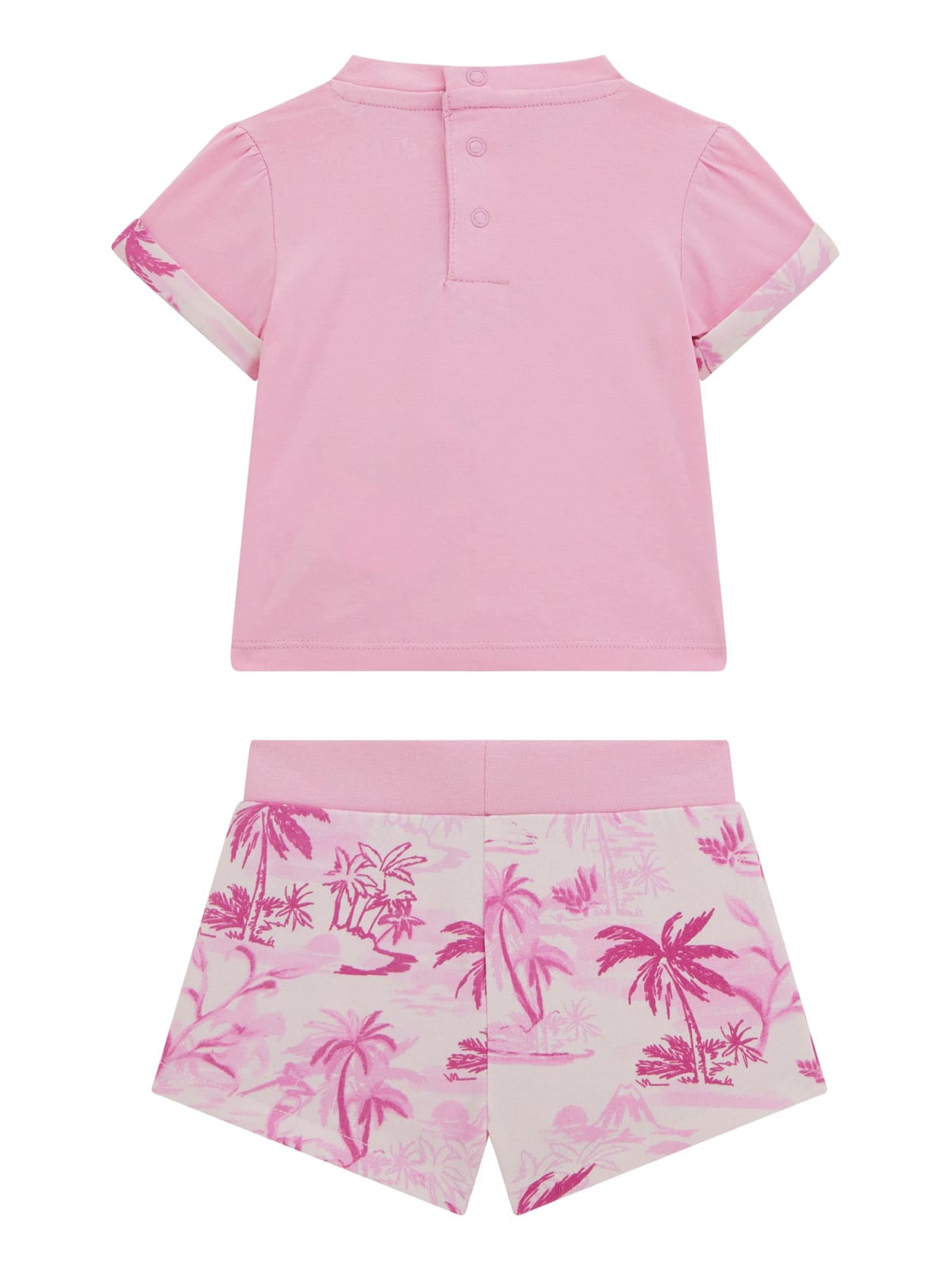 Guess Baby Girls Summer Pink Short Sleeve T-Shirt and Shorts Set