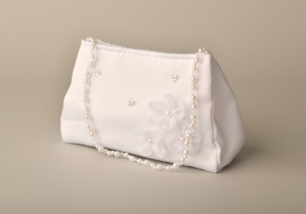 Sweetie Pie Holy Communion Floral And Pearl Detail Bag