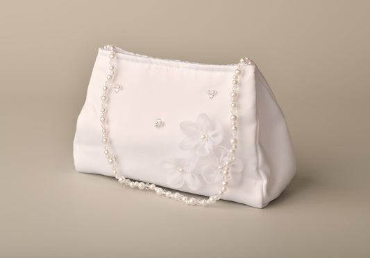 Sweetie Pie Holy Communion Floral And Pearl Detail Bag