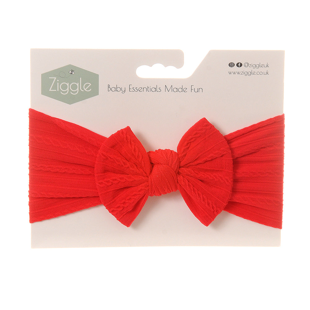 Ziggle Baby Girls Top Bow Headband Red