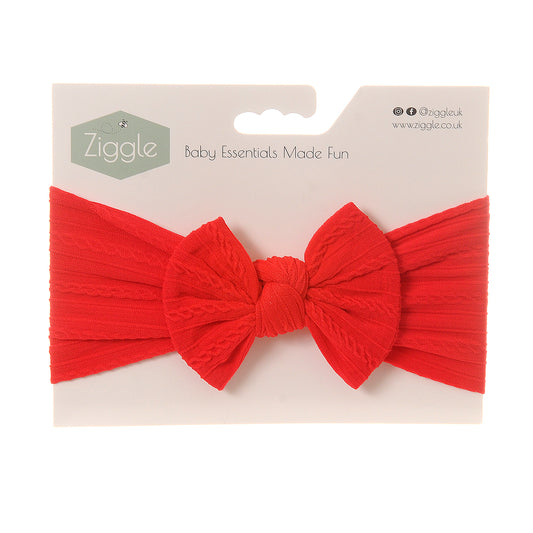 Ziggle Baby Girls Top Bow Headband Red