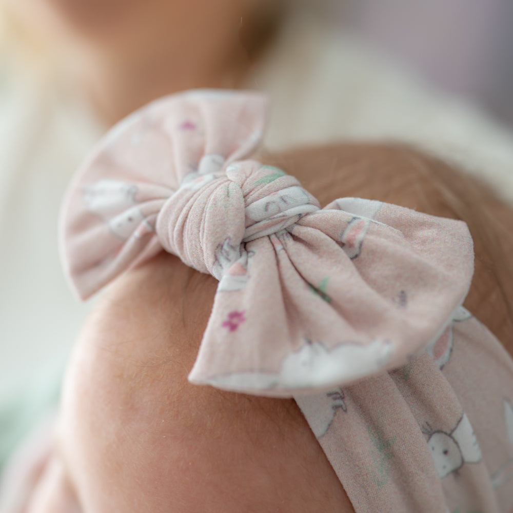 Ziggle Baby Girls Top Bow Headband Bunnies