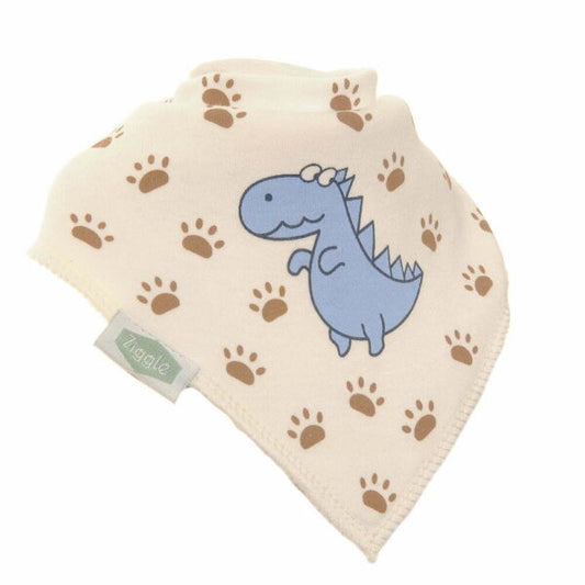 Ziggle Baby Boys Blue Dino Bib