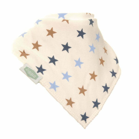 Ziggle Baby Boys Blue and Beige Stars Bib