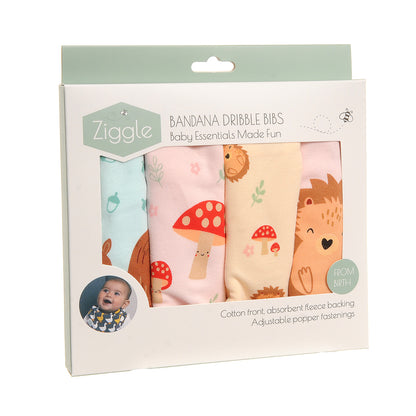 Ziggle Baby Girls Woodland Bib Set